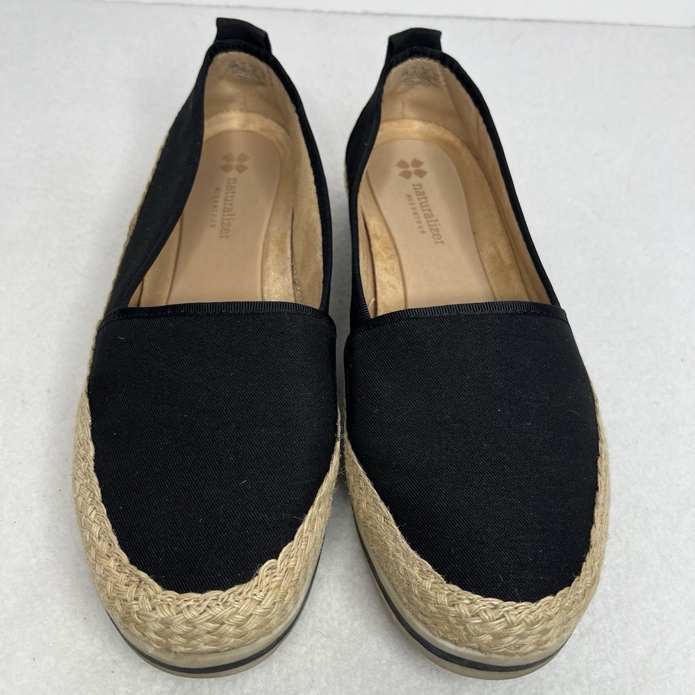 Naturalizer Loafer Women Slip On Casual Espadrille Flats Shoes 10 M Black - Picture 2 of 11